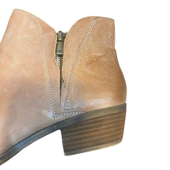 Lucky Brand Brenon size 8.5 zipper side booties brown tan - Picture 4 of 9